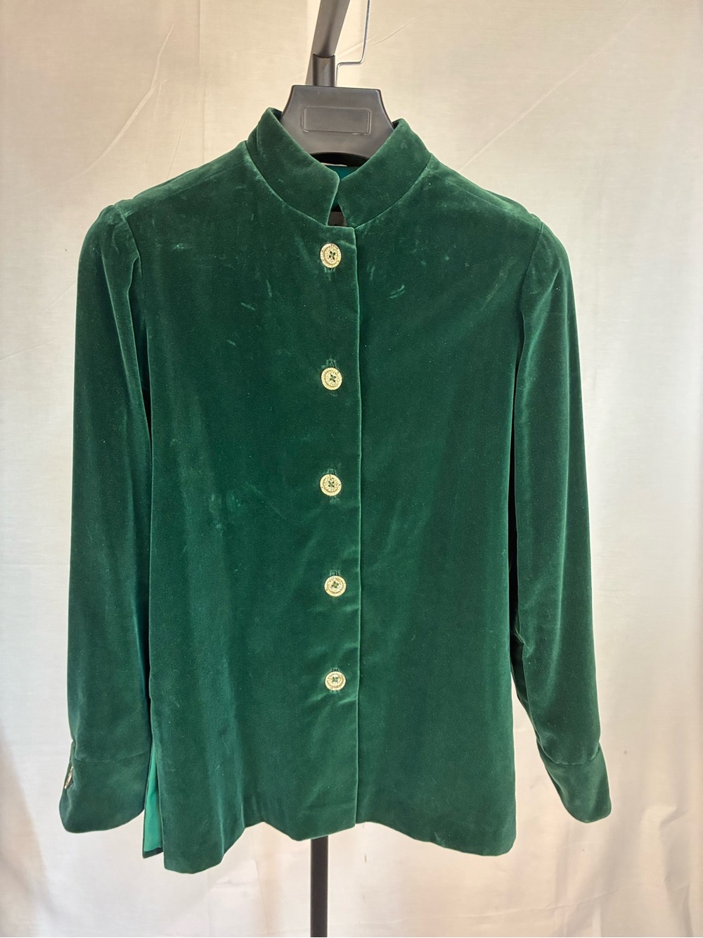 Vintage Mr. Blackwell Design Green Velvet Nehru Jacket